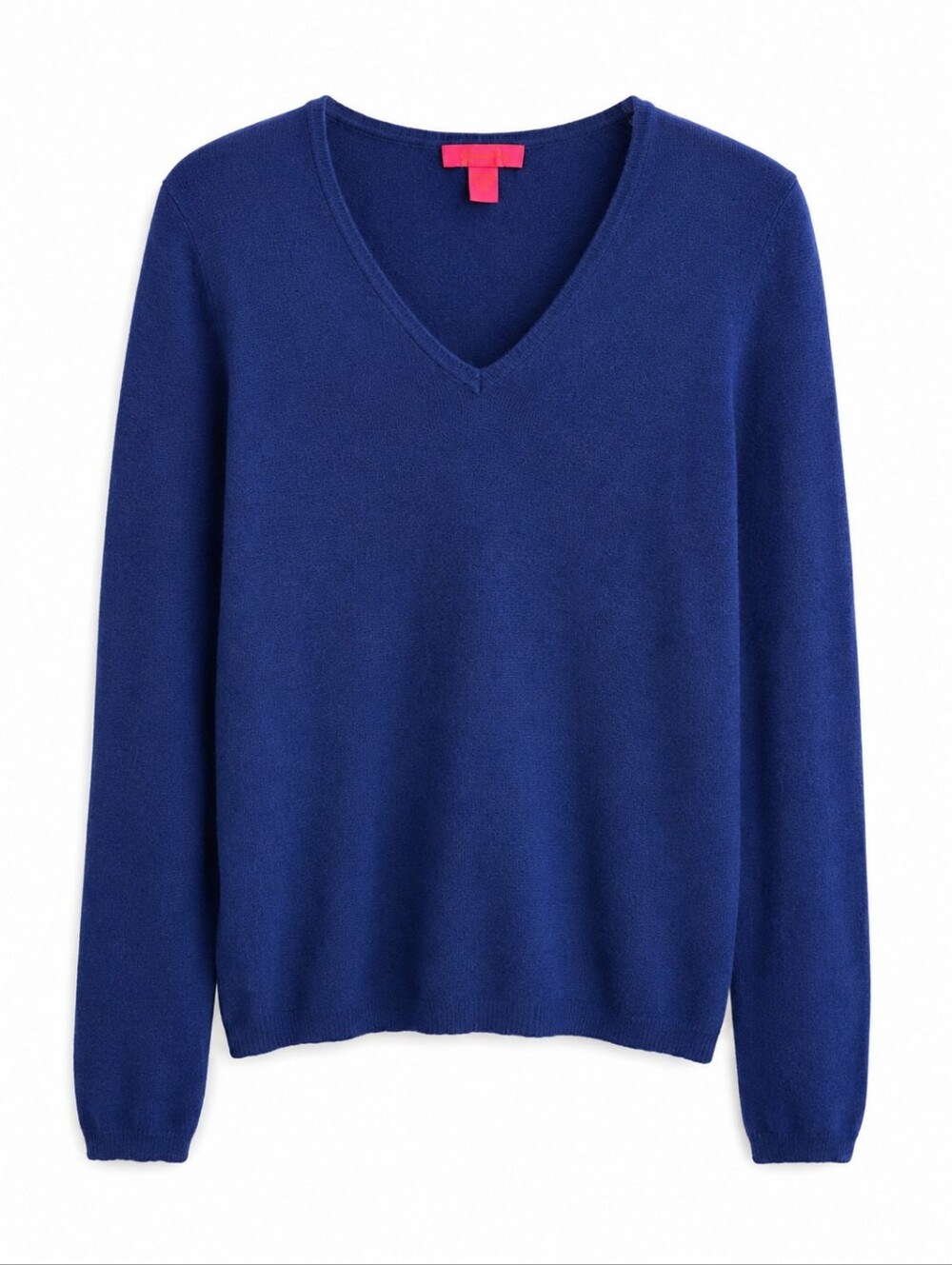 Cashmere Cache Cobalt Blue 100% 2-Ply Cashmere V-Neck Sweater M, Quiet Luxury